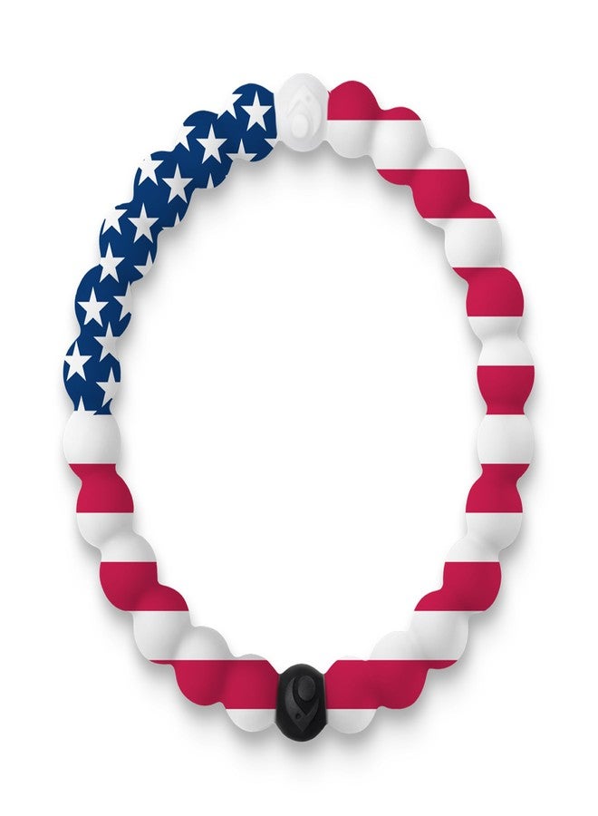 Lokai Silicone Beaded Bracelet for Women & Men (American Flag, Small) - Stylish & Colorful Bead Bracelet Fashion Jewelry - Ring Bangle Slide-On Style Over Wrist for Comfortable Fit - Image 1
